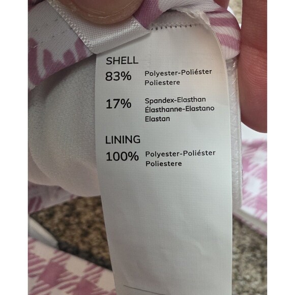 Cupshe NWT Pink White Gingham Bikini Size Medium Ruffle Top Bow Two Piece - Picture 8 of 15